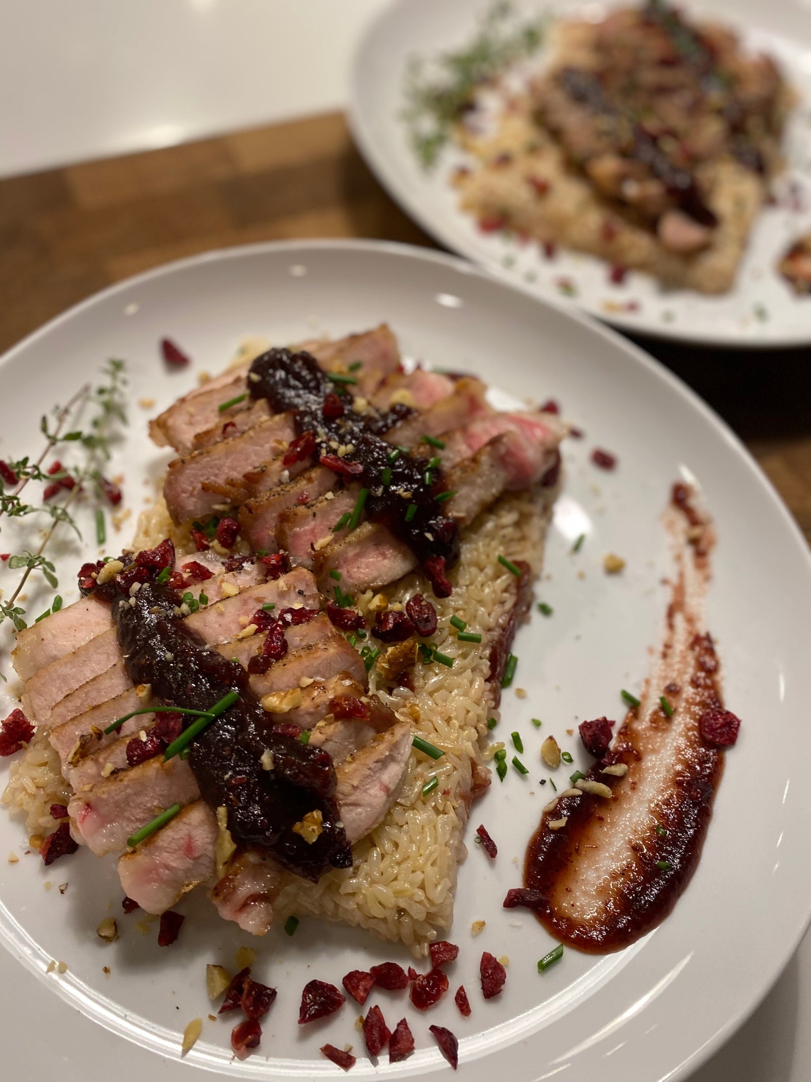 Herbed Cranberry Fig Pork Chops