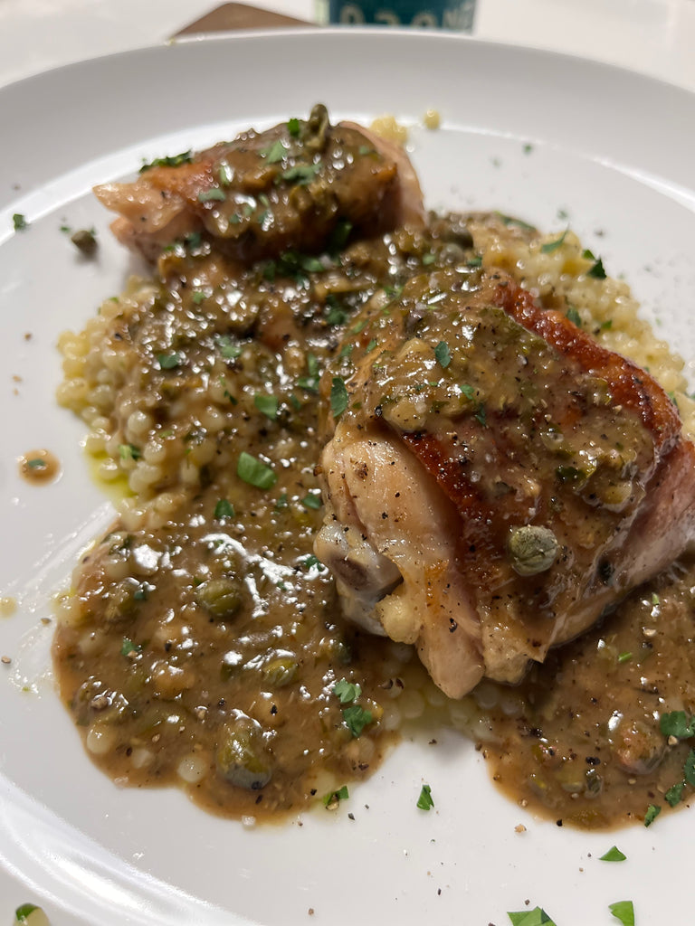 Sous Vide Chicken with Lemon Butter Sage Caper Sauce