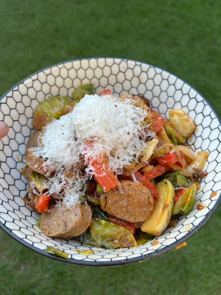 20 Minute Italian Sausage and Brussels