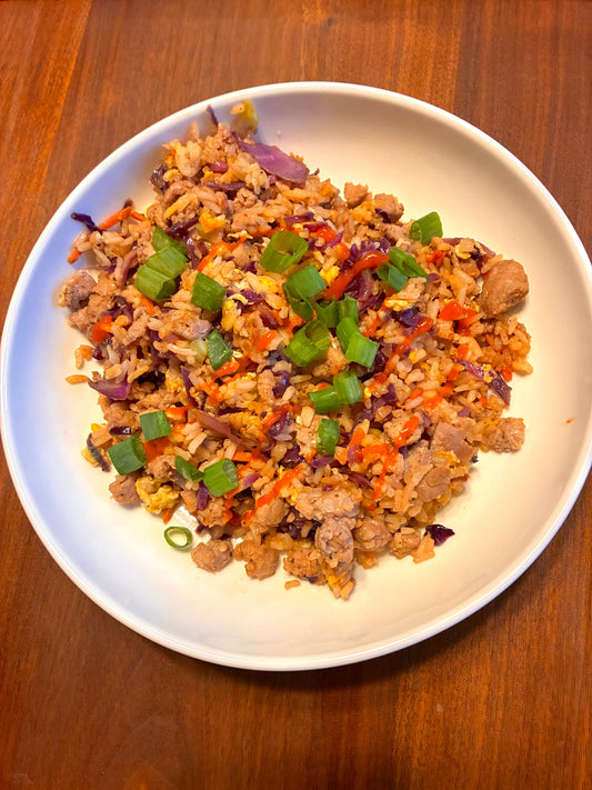 Sweet & Spicy Pork Fried Rice With Egg