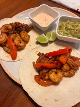 One Pan Old Bay Shrimp Fajitas