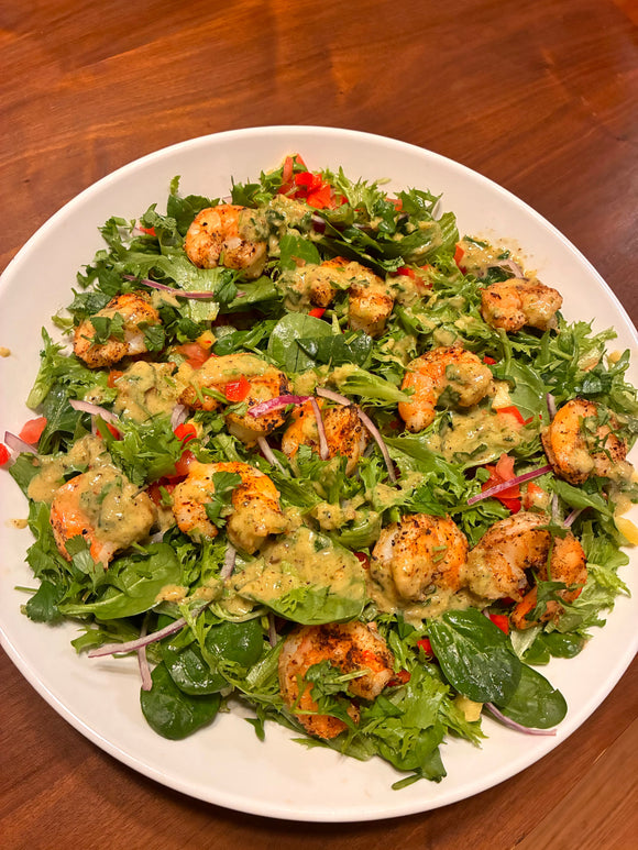Grilled Spicy Shrimp Salad With Pineapple Jalapeño Lime Vinaigrette