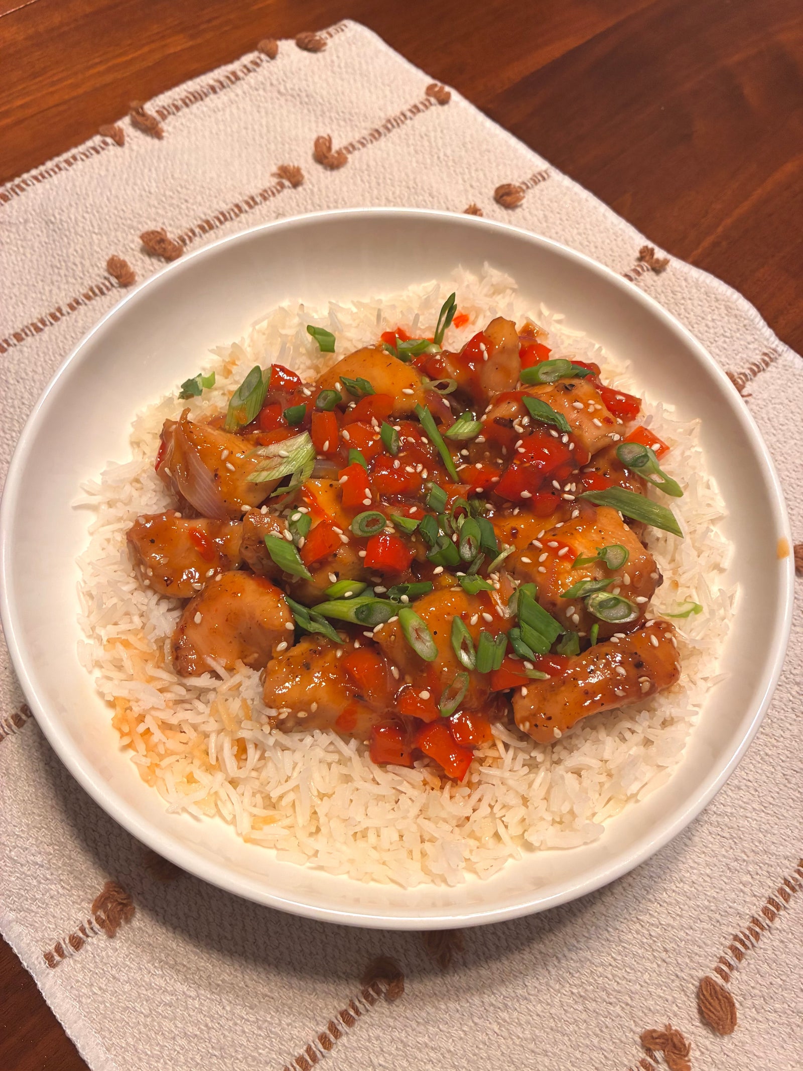 Honey Garlic Chicken With Peppers & Onions