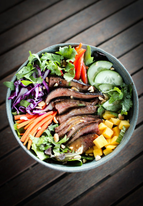 Mango Salad With Thai Flat Iron Steak