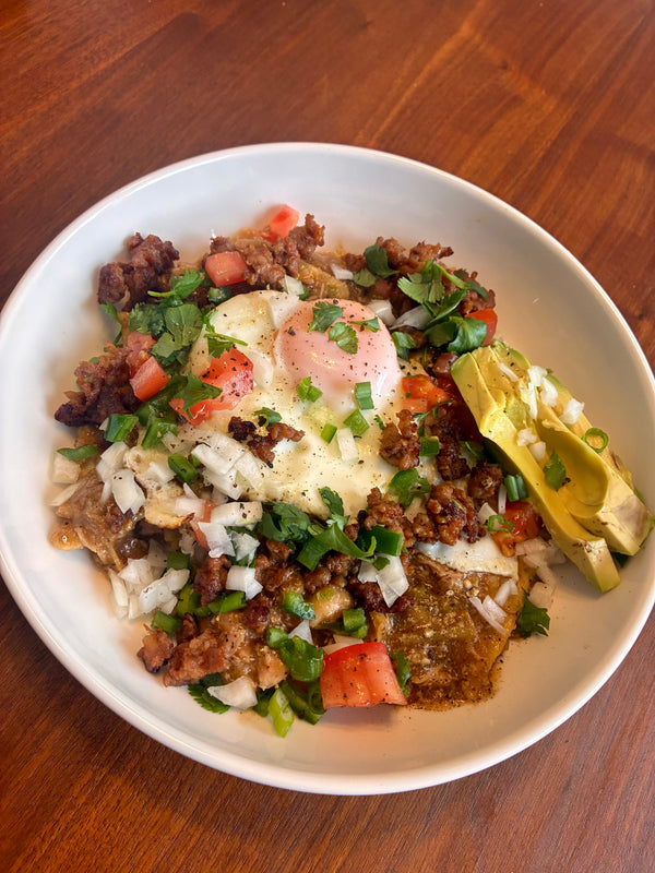 Green Chile Chorizo Chilaquiles