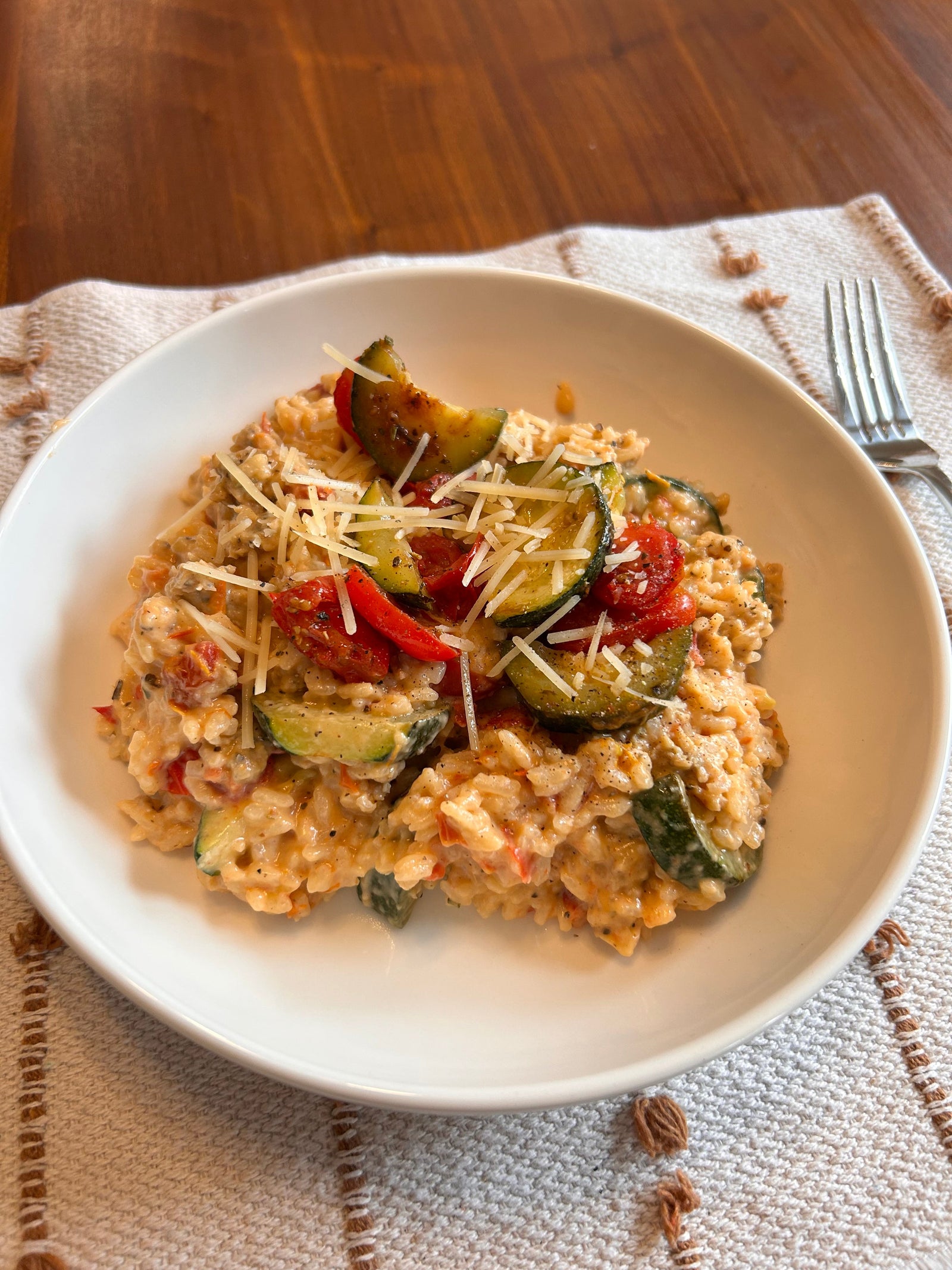 Zucchini & Sun Dried Tomato Risotto