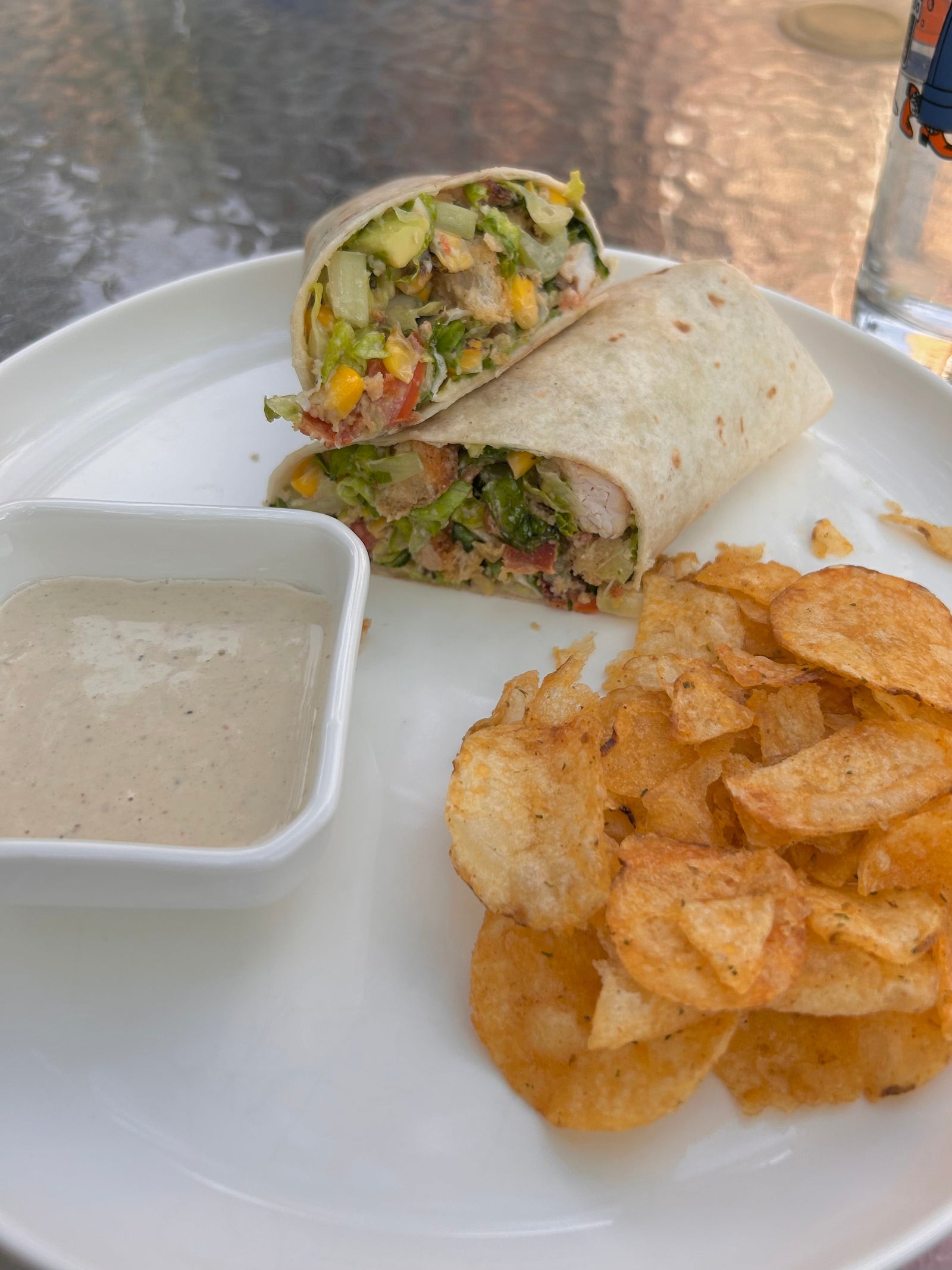 Chicken Caesar Wraps With Bacon, Corn, & Avocado