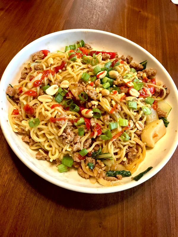 Miso Garlic & Ginger Pork Ramen Stir-Fry