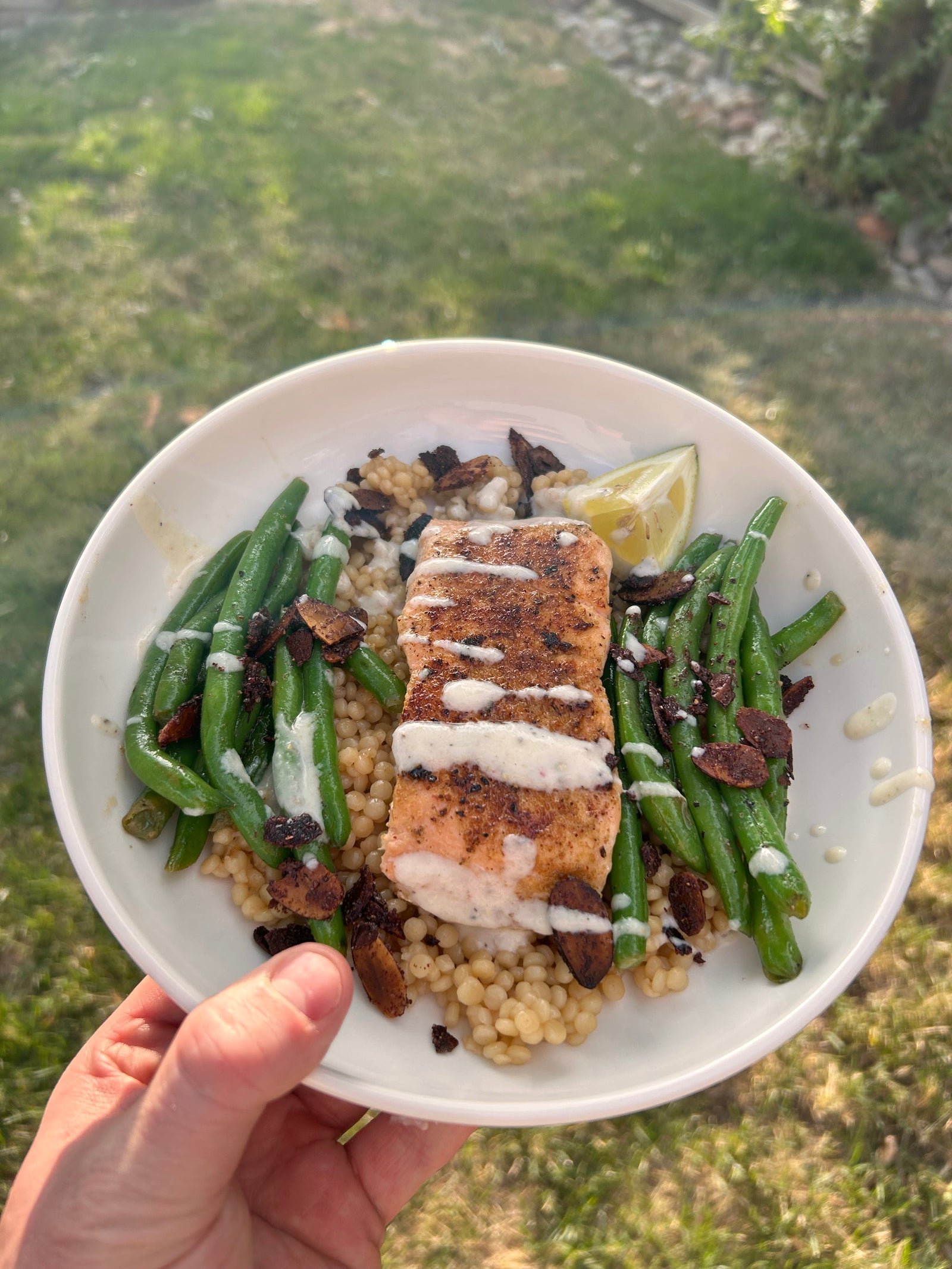 Cumin Spiced Sockeye Salmon & Couscous Bowls With Lemon Yogurt Sauce