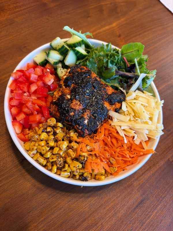 Strawberry Vinaigrette Salmon & Quinoa Bowls