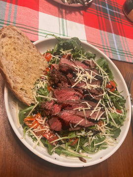 Arugula Steak Salad With Cherry Tomatoes & Parmesan