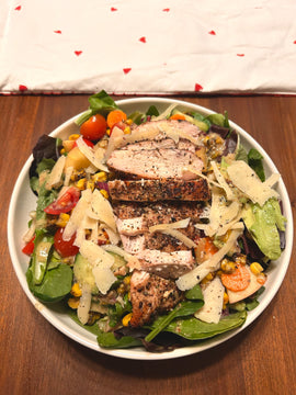 Grilled Chicken Harvest Salad With Lemon Honey Dijon Vinaigrette