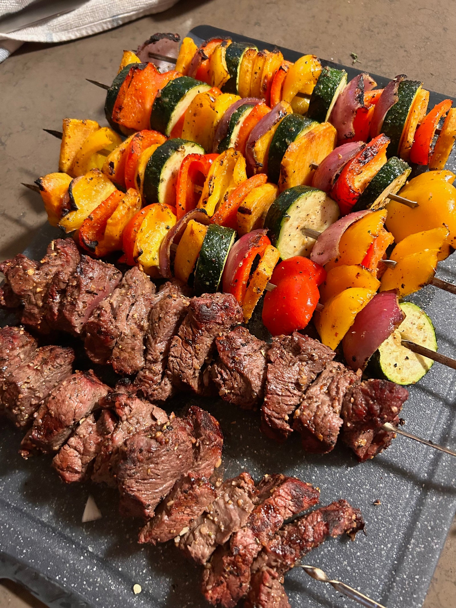 Sirloin Steak Skewers With Veggies & Pineapple