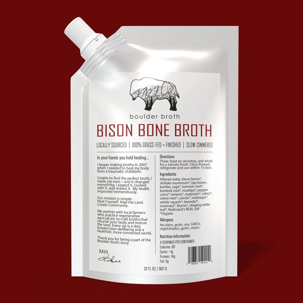 Boulder Bone Broth - Bison Bone Broth (32 oz.)
