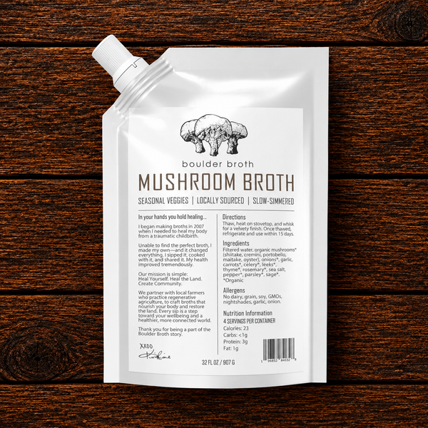 Boulder Bone Broth - Mushroom Broth (32 oz.)