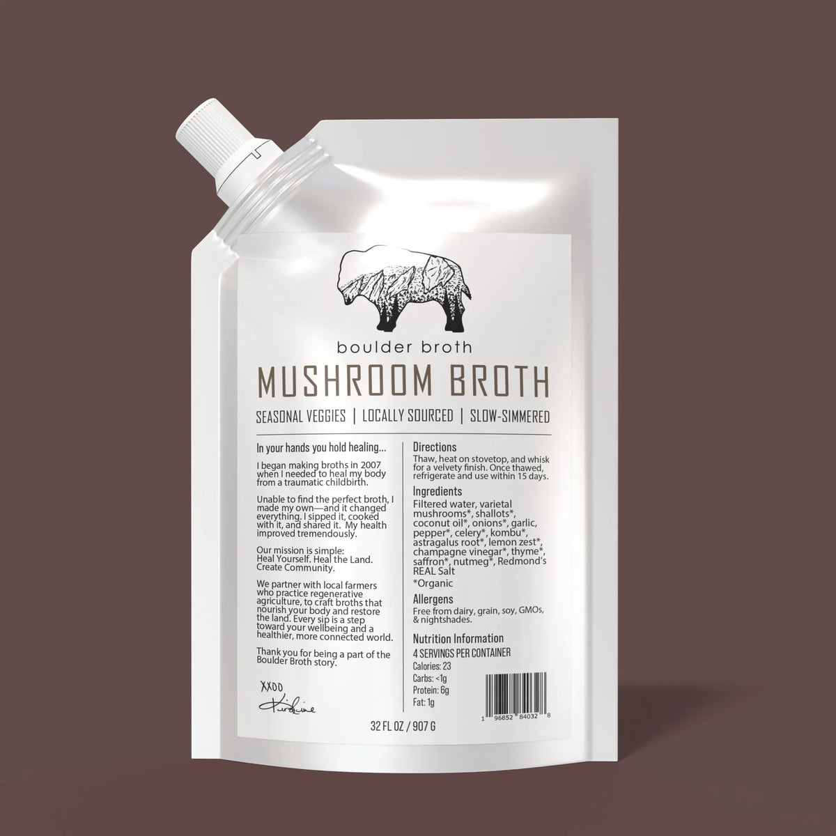 Boulder Bone Broth - Mushroom Broth (32 oz.)