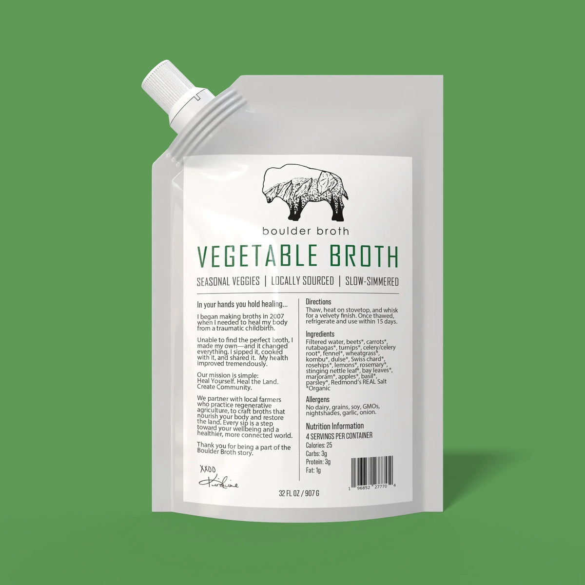 Boulder Bone Broth - Vegetable Broth (32 oz.)