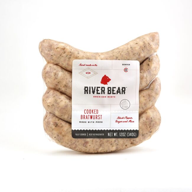 River Bear  - Uncured Cooked Pork Bratwurst (12 oz.)