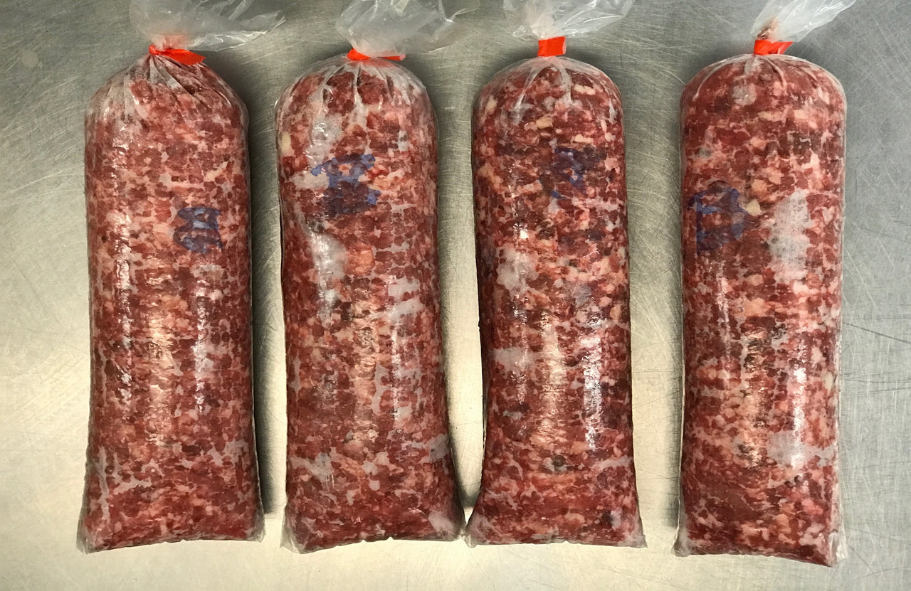 Raw Dog Food Grass fed Beef Raw Dog Food Grind 2lb roll Every 4 Weeks