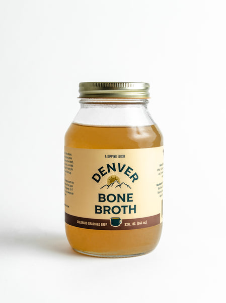 Denver Bone Broth - Sipping Grassfed Beef Broth - 32oz Jars